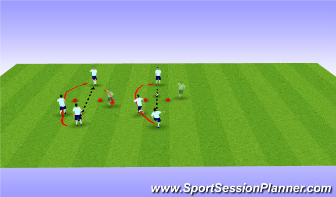 Football/Soccer Session Plan Drill (Colour): Passing 2