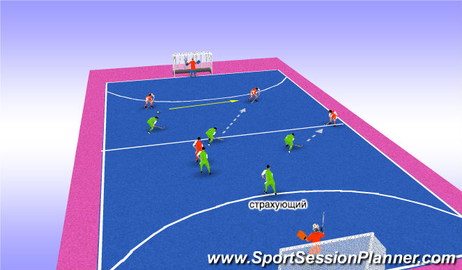 Hockey Session Plan Drill (Colour): 5-4