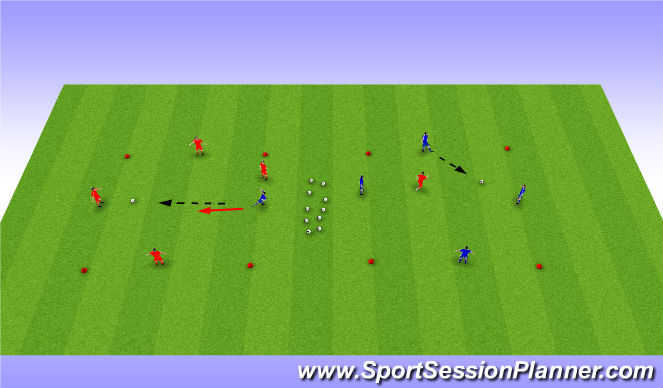 Football/Soccer Session Plan Drill (Colour): Skill - 4v1 rondo