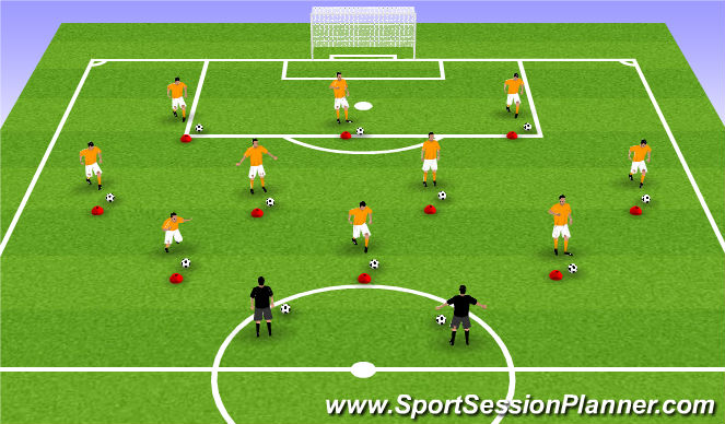 Football/Soccer Session Plan Drill (Colour): Warmup