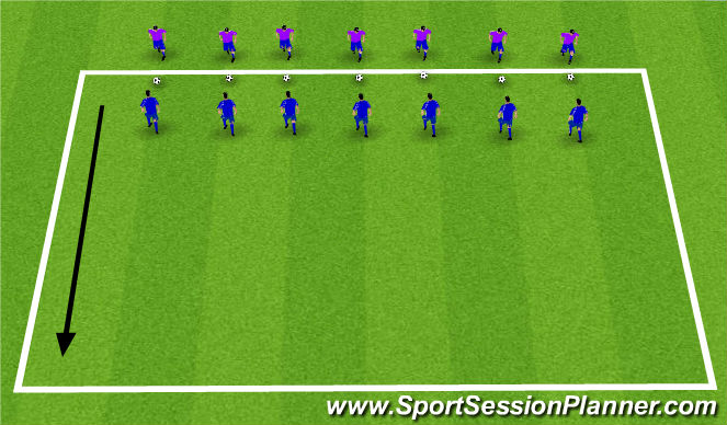 Football/Soccer Session Plan Drill (Colour): Warm-up: Defensive Technique