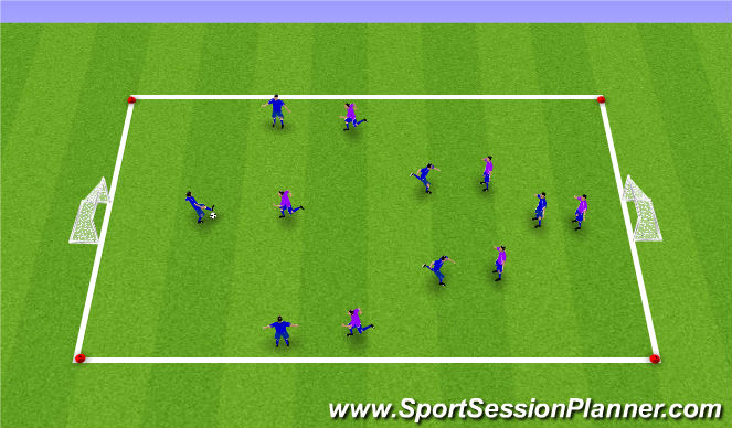 Football/Soccer Session Plan Drill (Colour): Global - SSG Defending