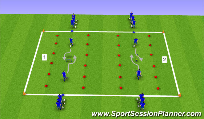 Football/Soccer Session Plan Drill (Colour): Skill Move Mastery