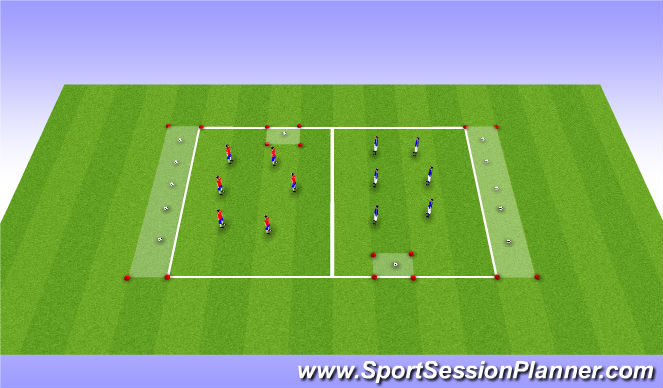 Football/Soccer Session Plan Drill (Colour): Warm-up game: Prison Break