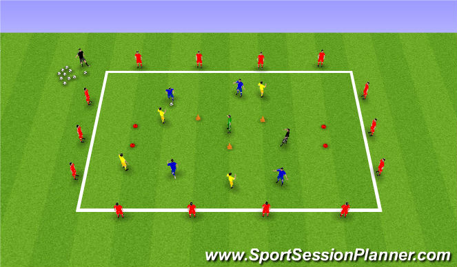Football/Soccer Session Plan Drill (Colour): Goals Galore