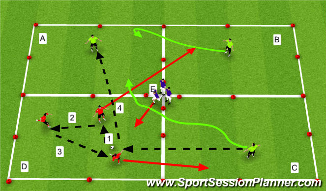 Football/Soccer Session Plan Drill (Colour): Sarpness in concentration and aerobic levels . . .