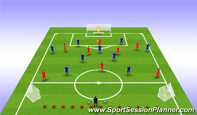 Football/Soccer Session Plan Drill (Colour): phase of play (squad session)
