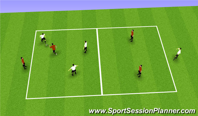 Football/Soccer Session Plan Drill (Colour): 4v4 transition box