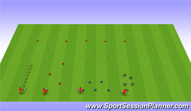 Football/Soccer Session Plan Drill (Colour): Aerobic Capacity with Ball