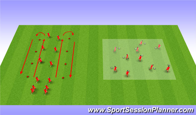 Football/Soccer Session Plan Drill (Colour): Warm Up