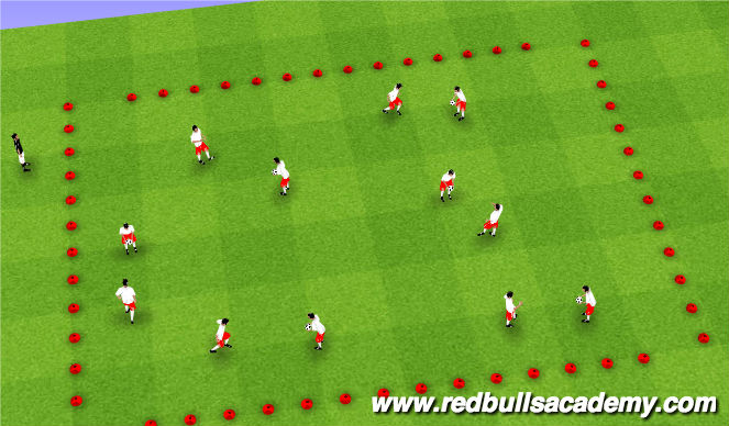 Football/Soccer Session Plan Drill (Colour): Juggling Warm-Up