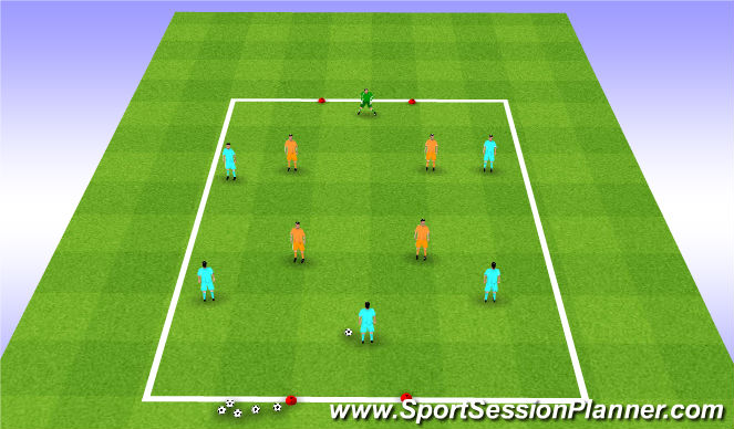 Football/Soccer Session Plan Drill (Colour): Skill Game (20mins)