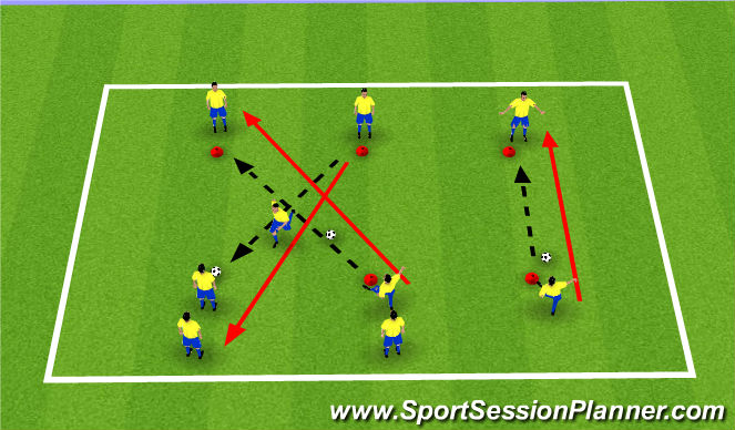 Football/Soccer Session Plan Drill (Colour): Pass & move