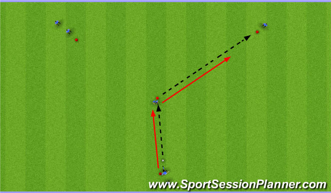 Football/Soccer Session Plan Drill (Colour): Passing Y (Half players)