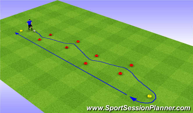 Football/Soccer Session Plan Drill (Colour): gate dribbling