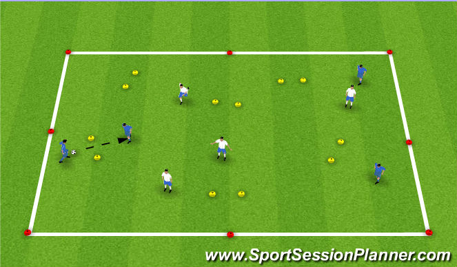 Football/Soccer Session Plan Drill (Colour): Conditioned Game 1