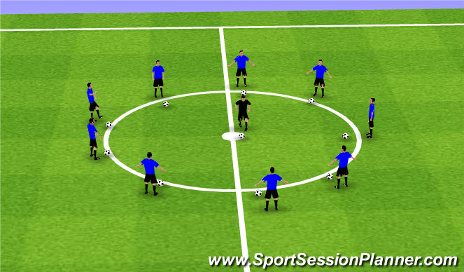 Football/Soccer Session Plan Drill (Colour): Warm-up/Coerver