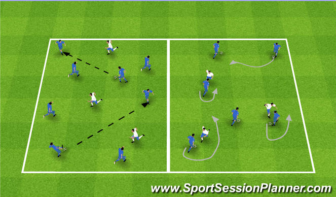 Football/Soccer Session Plan Drill (Colour): Warm-up