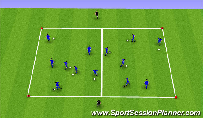 Football/Soccer Session Plan Drill (Colour): Dribble in a box