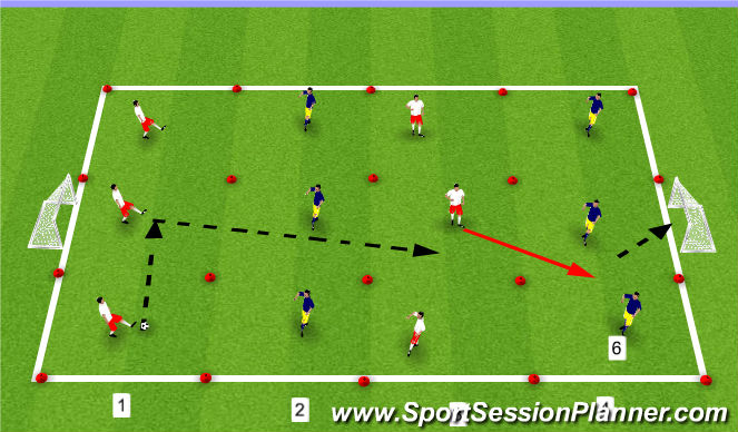 Football/Soccer Session Plan Drill (Colour): Exercise 3: 4v4+4v4.