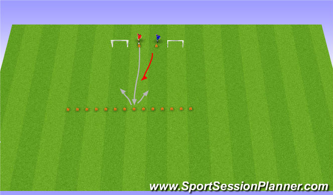 Football/Soccer Session Plan Drill (Colour): 1 vs 1 - backmoves