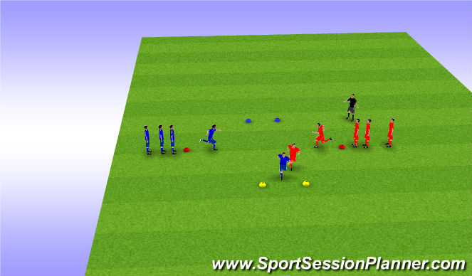 Football/Soccer Session Plan Drill (Colour): Warm up Race
