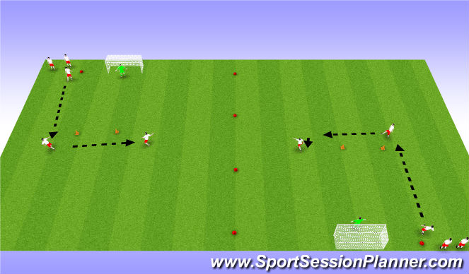 Football/Soccer Session Plan Drill (Colour): Striking/finishing 1