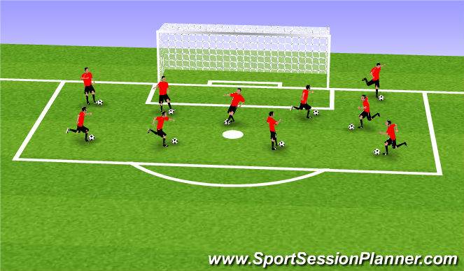 Football/Soccer Session Plan Drill (Colour): Kids Warm Up Drill