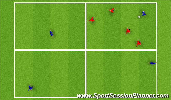 Football/Soccer Session Plan Drill (Colour): Pressing Warm-up