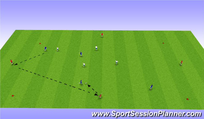 Football/Soccer Session Plan Drill (Colour): 4v4+4