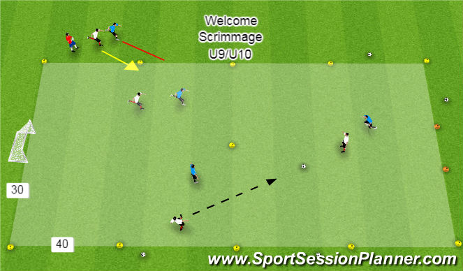 Football/Soccer Session Plan Drill (Colour): Welcoming Scrimmage