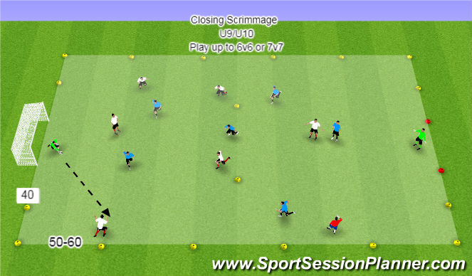 Football/Soccer Session Plan Drill (Colour): Closing Scrimmage