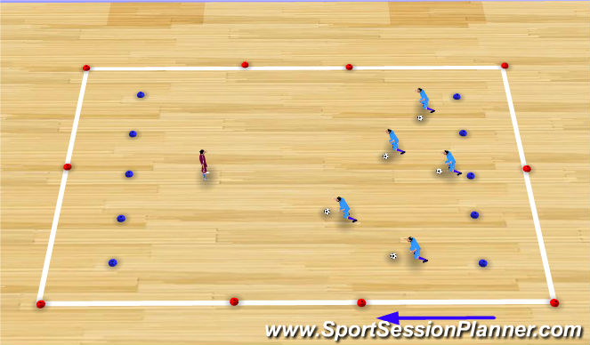 Futsal Session Plan Drill (Colour): Peek a Boo