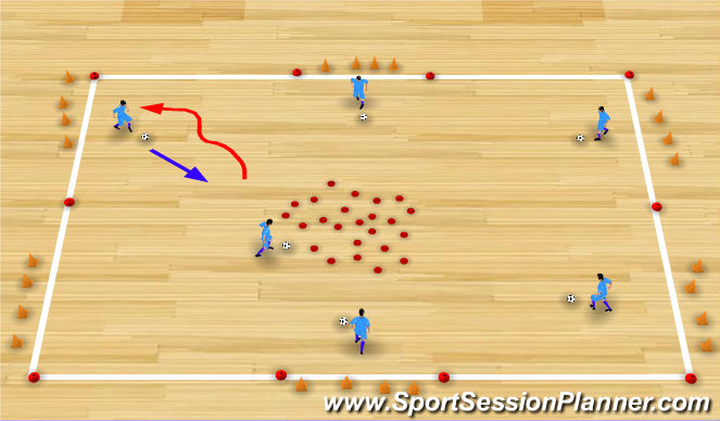 Futsal Session Plan Drill (Colour): Let's grow a flower