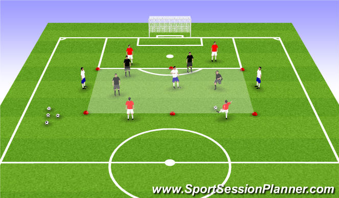 Football/Soccer Session Plan Drill (Colour): Technical Warm-up Game