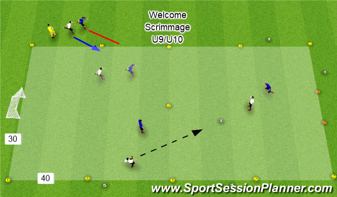 Football/Soccer Session Plan Drill (Colour): Welcoming Scrimmage