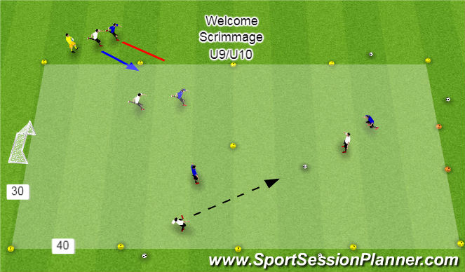 Football/Soccer Session Plan Drill (Colour): Welcoming Scrimmage