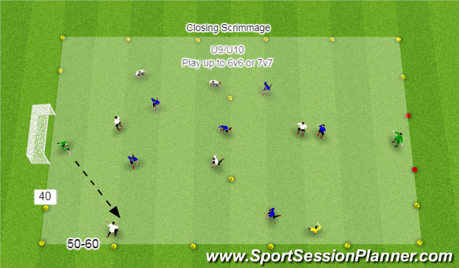 Football/Soccer Session Plan Drill (Colour): Closing Scrimmage