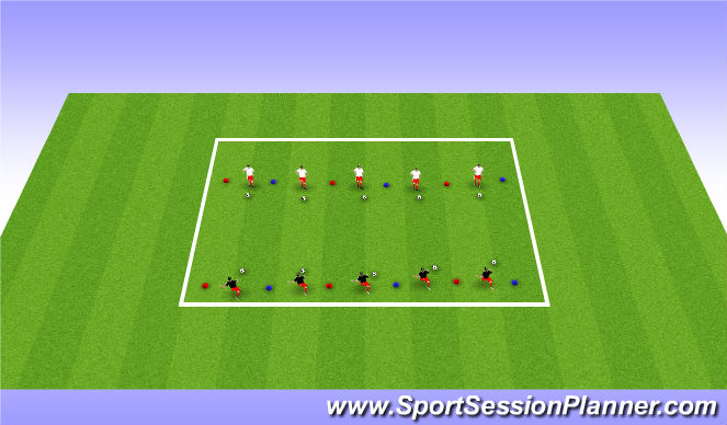 Football/Soccer Session Plan Drill (Colour): Stiking technique 1