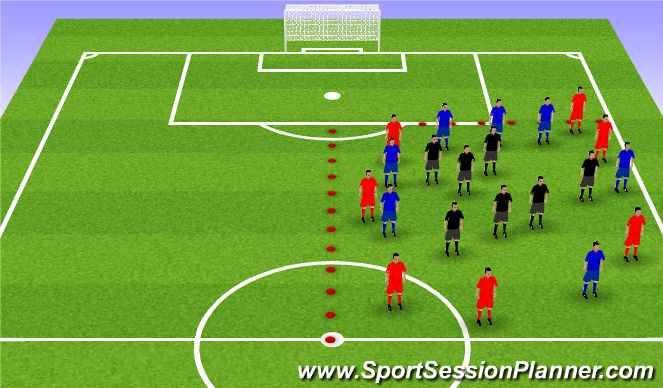 Football/Soccer Session Plan Drill (Colour): 3 Team Keep away