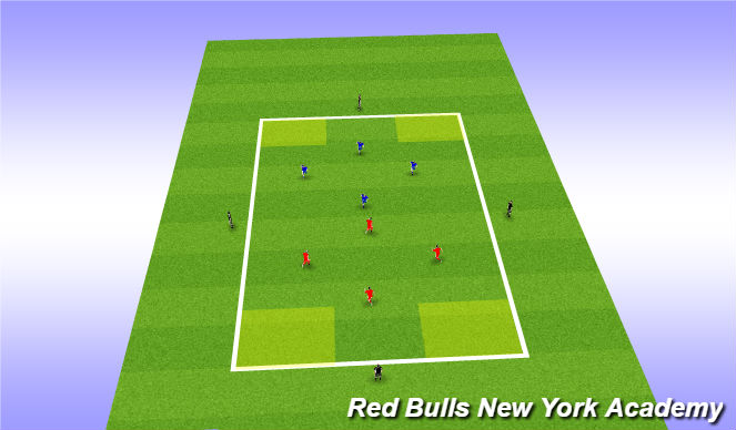 Football/Soccer Session Plan Drill (Colour): Zone Dribbling