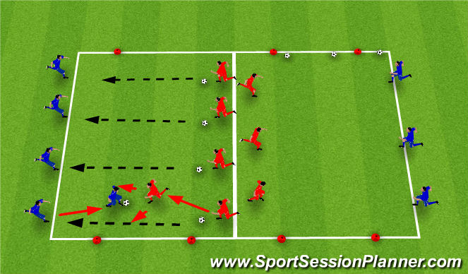 Football/Soccer Session Plan Drill (Colour): Transition - Warm Up