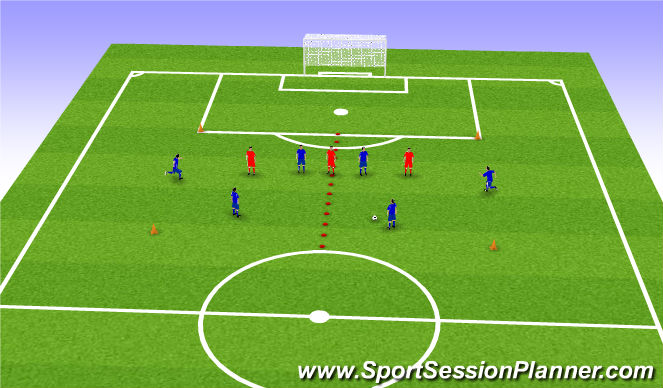 Football/Soccer Session Plan Drill (Colour): Spelövning - Speluppbyggnad