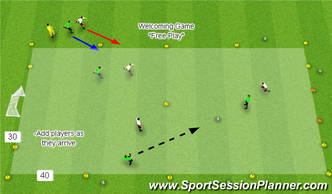 Football/Soccer Session Plan Drill (Colour): Welcoming Scrimmage