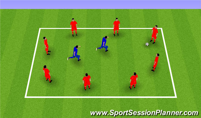 Football/Soccer Session Plan Drill (Colour): Rondo 8v2