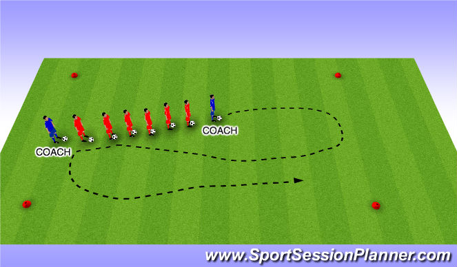Football/Soccer Session Plan Drill (Colour): Follow the Leaders