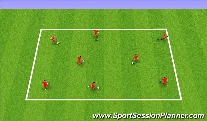 Football/Soccer Session Plan Drill (Colour): Ball Mastery Warmup