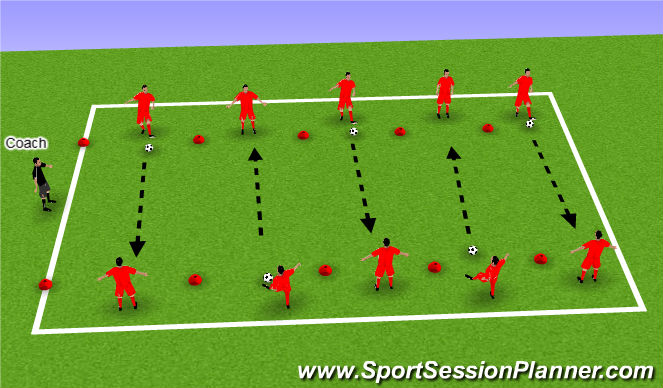 Football/Soccer Session Plan Drill (Colour): Passing