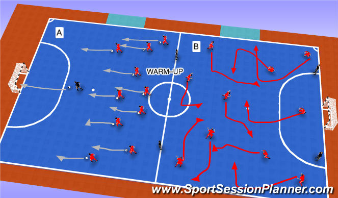 Futsal Session Plan Drill (Colour): WARM-UP (5MIN)