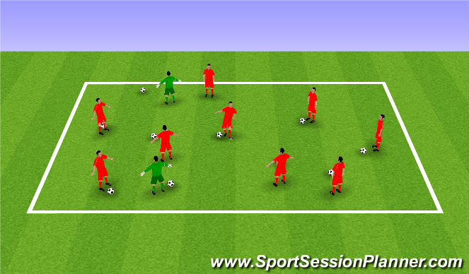 Football/Soccer Session Plan Drill (Colour): Bal mastery warm up